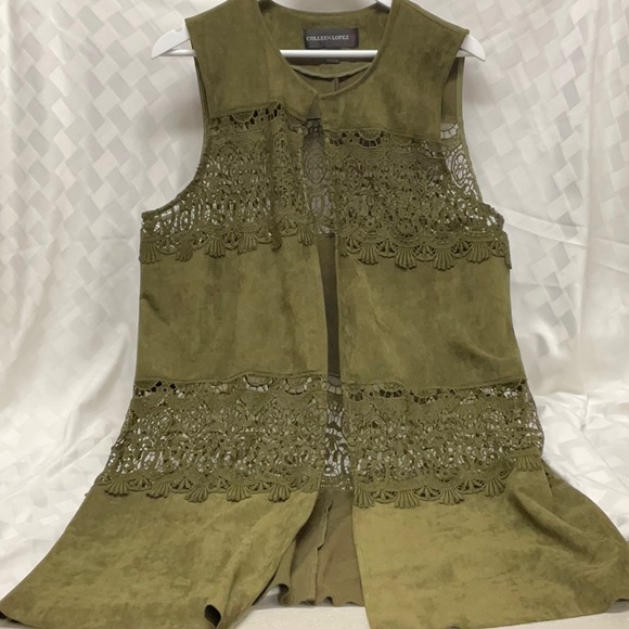 Colleen Lopez Jackets & Blazers - Colleen Lopez Olive Green Suede like Vest
VT1